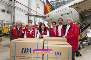 A delivery-flight by an all-new A321 for Philippine Airlines is being used to send a team of 10 doctors and nurses, as well as 11 tonnes of medical equipment and food, to Tacloban via Manila.